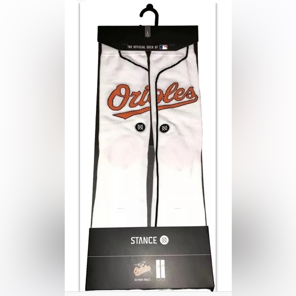 Stance Baltimore Orioles Home Jersey Crew Socks 1Pair Men9-12 White Baseball MLB - Picture 1 of 7